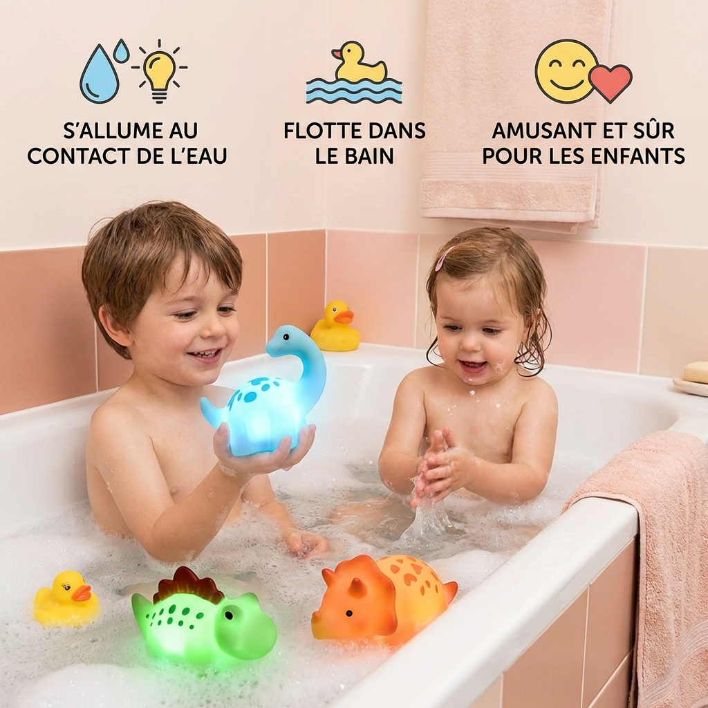 Jouet de bain dinosaure lumineux