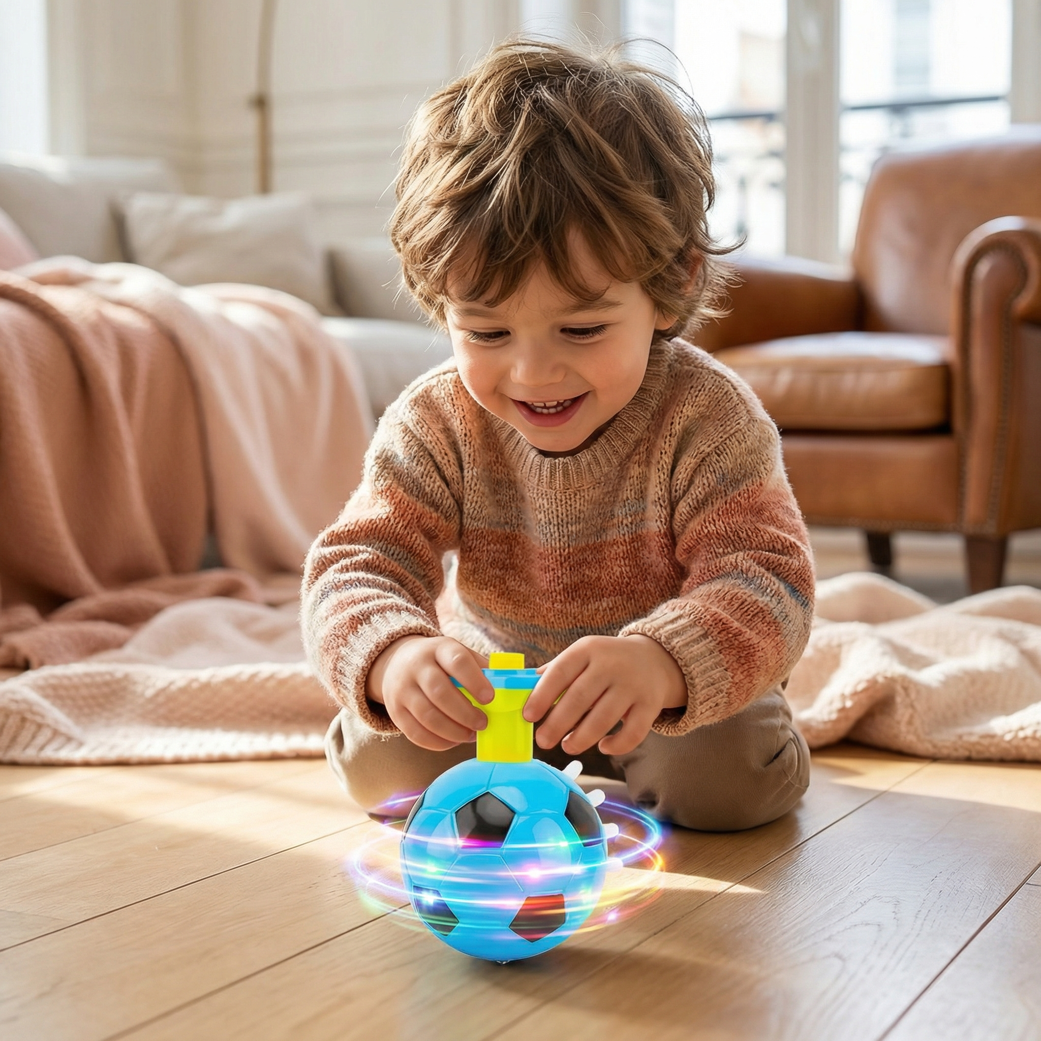 Toupie football lumineuse LED