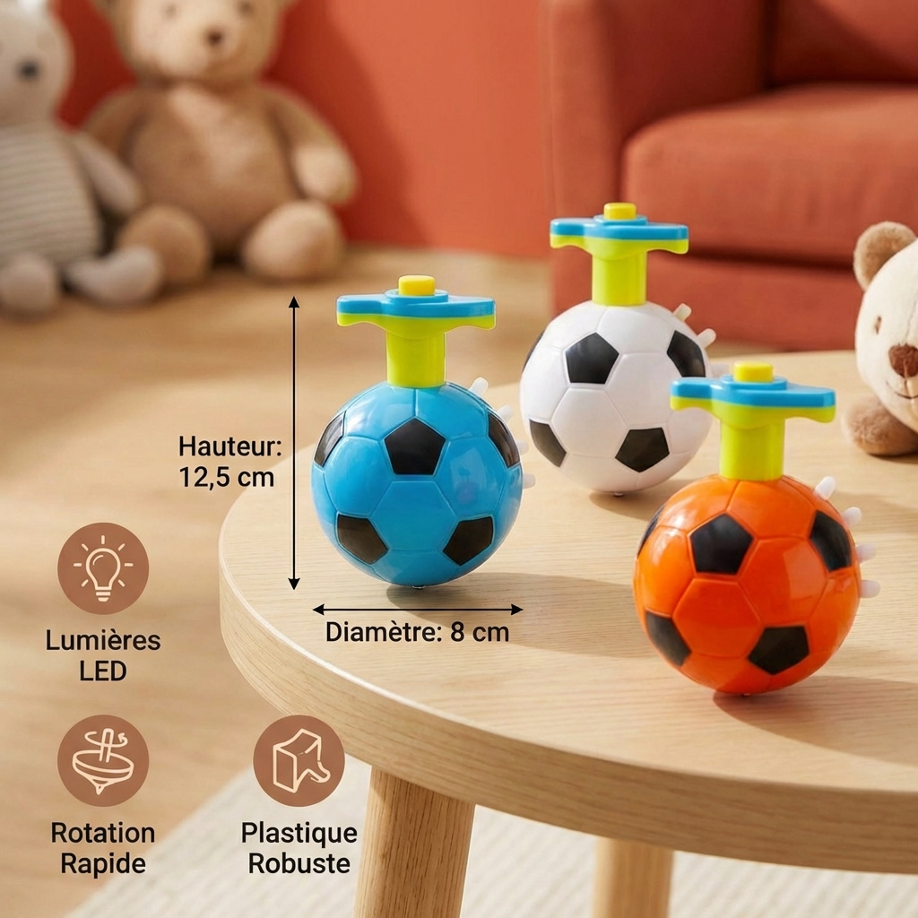 Toupie football lumineuse LED