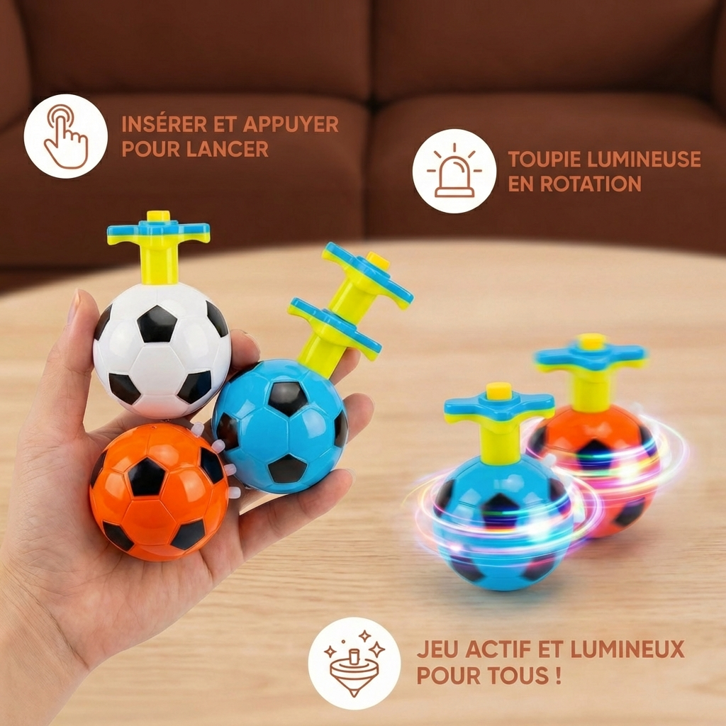 Toupie football lumineuse LED