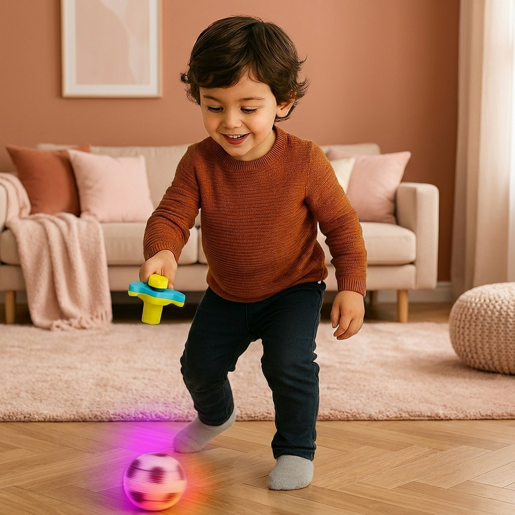 Toupie football lumineuse LED