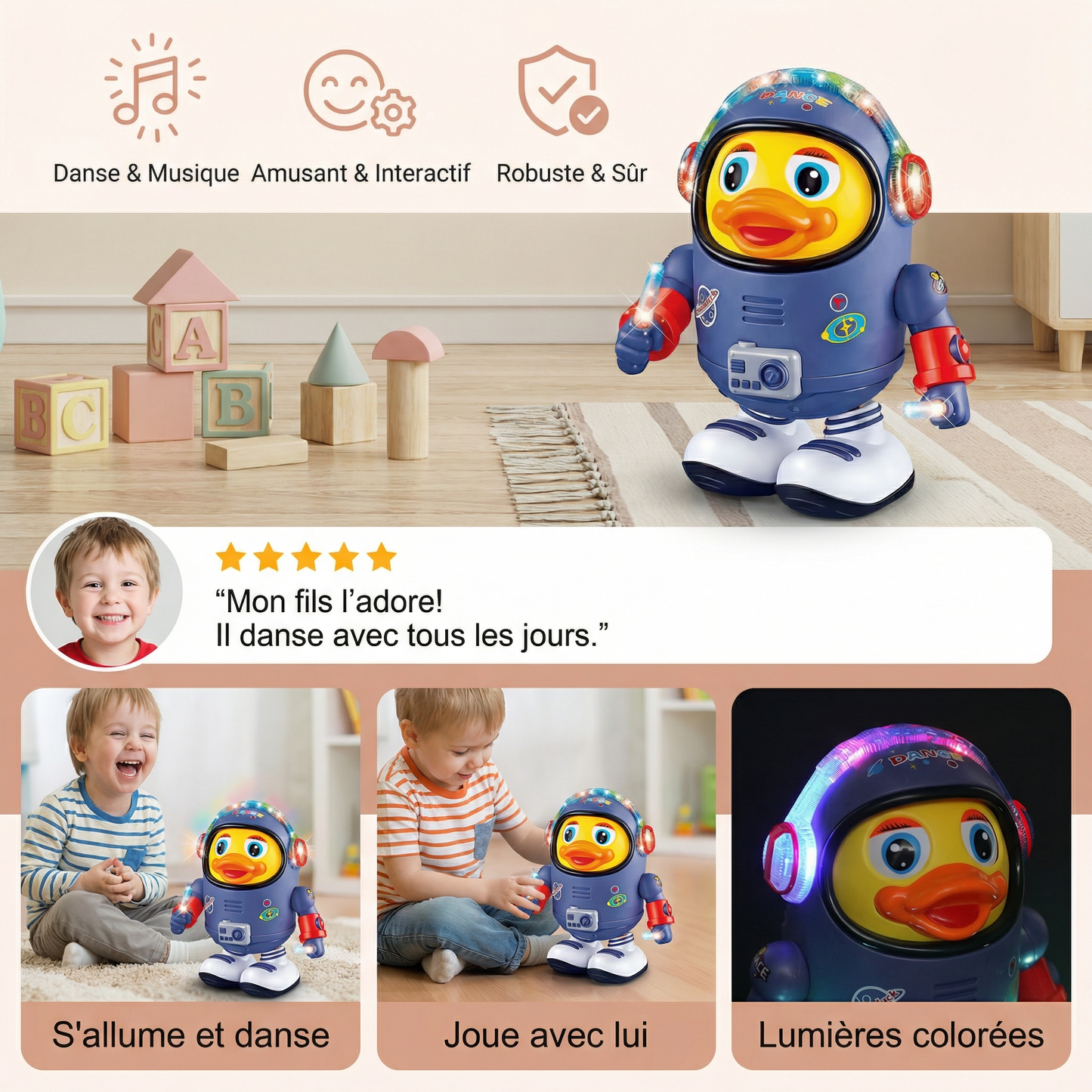 Canard astronaute dansant