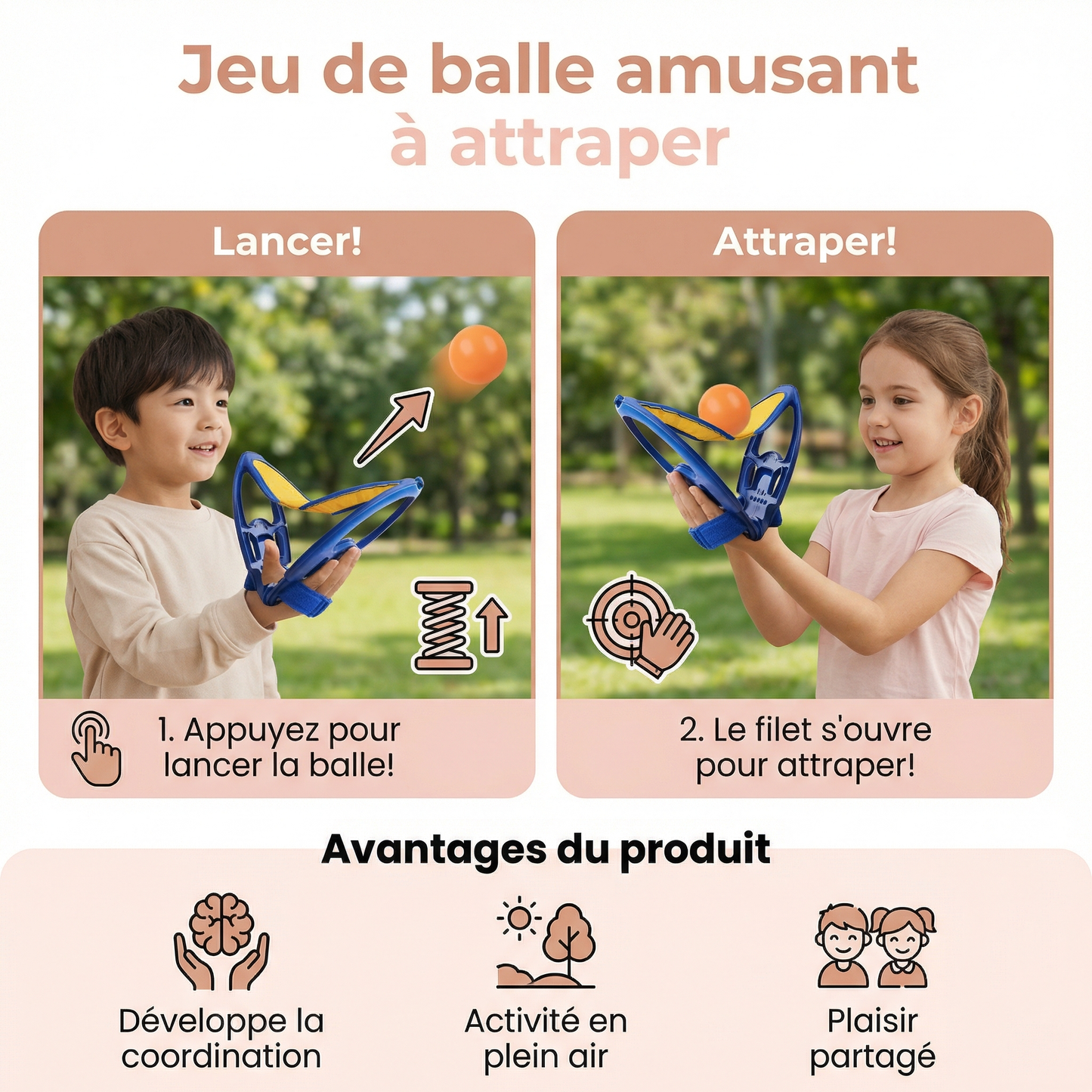 Jeu de balle amusant à attraper