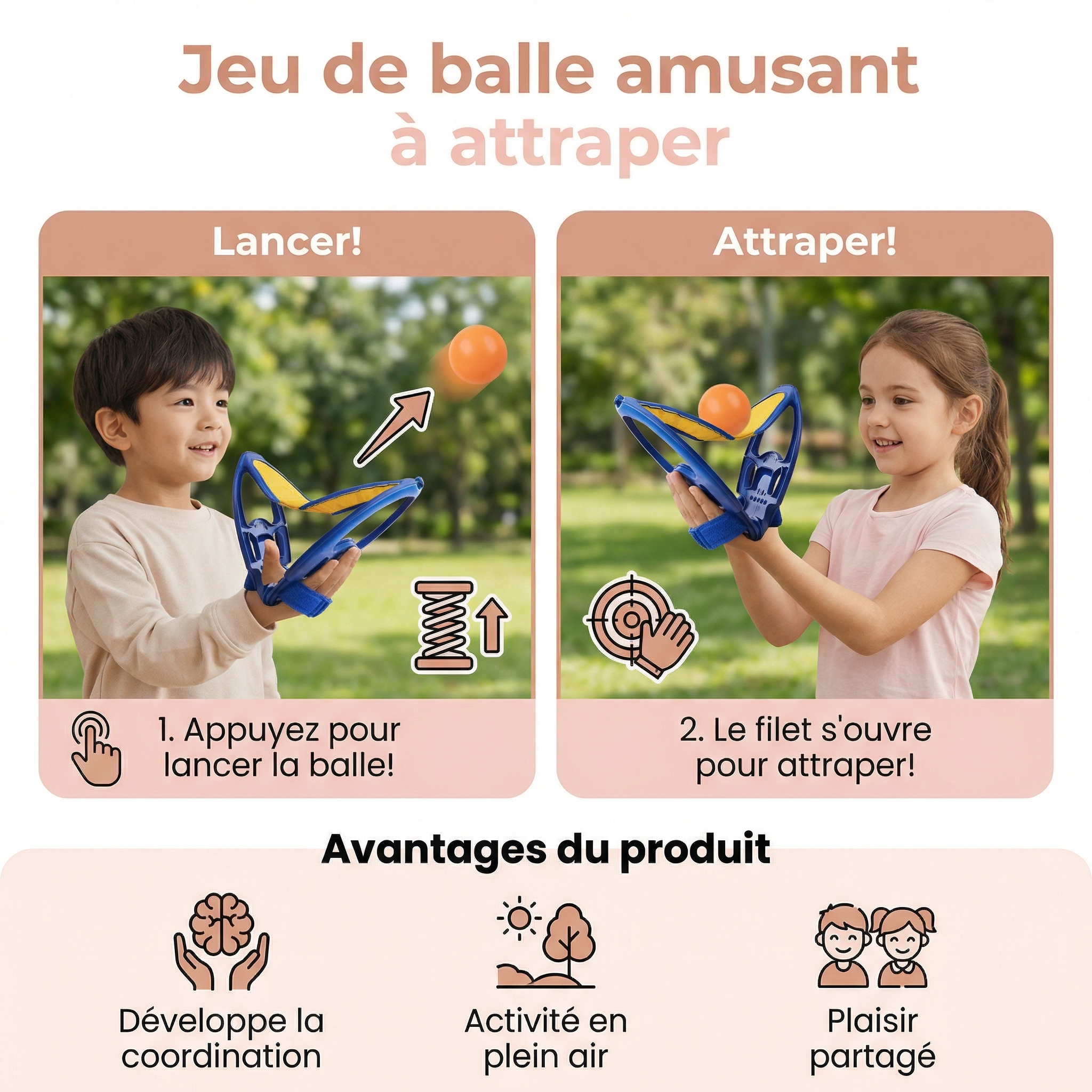 Jeu de balle amusant à attraper