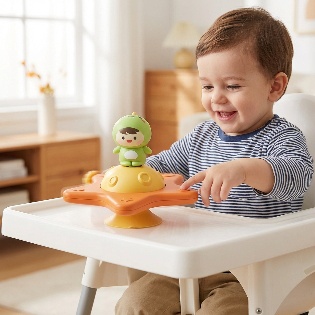 Spinner Montessori à ventouse – Jouet d’apprentissage rotatif