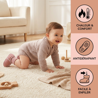 Chaussons Hiver Bébé Fourrés en Imitation Daim