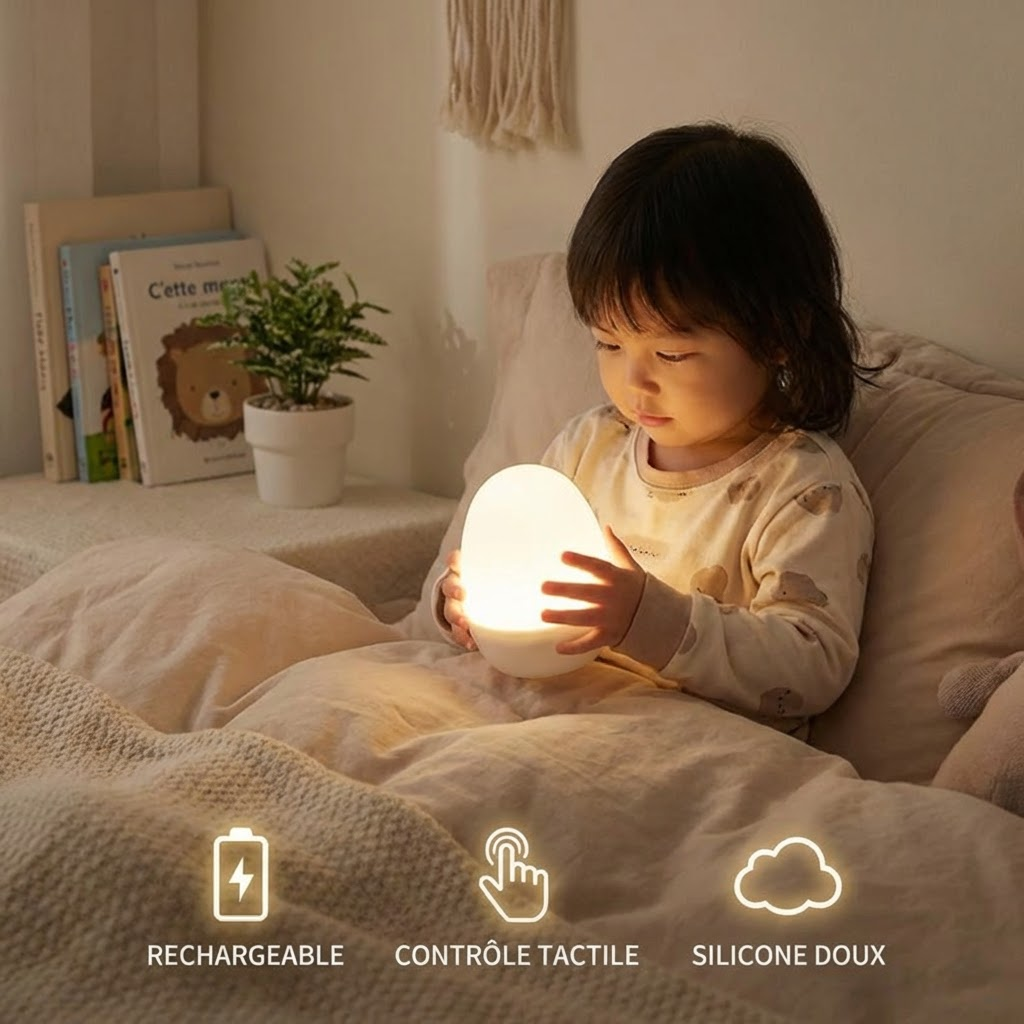 Veilleuse LED en silicone en forme d’œuf