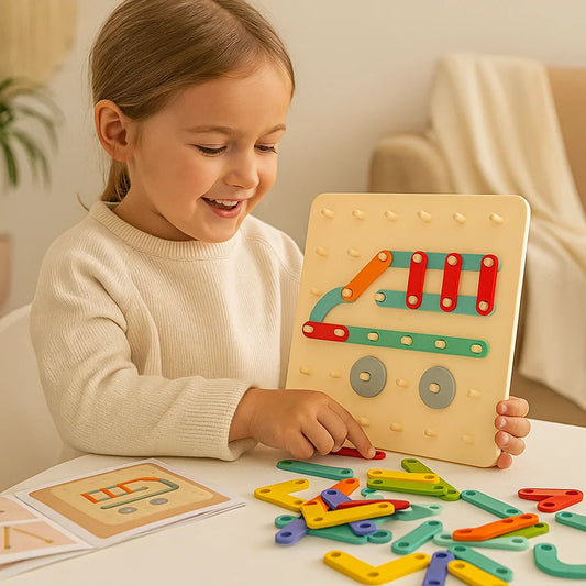 Puzzle Montessori Pegboard pour enfants