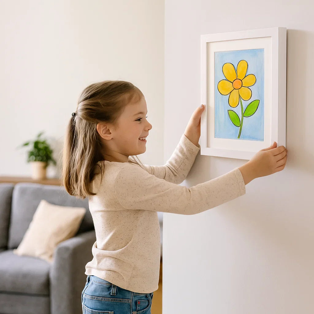 Cadre d'exposition pour les œuvres d'art des enfants