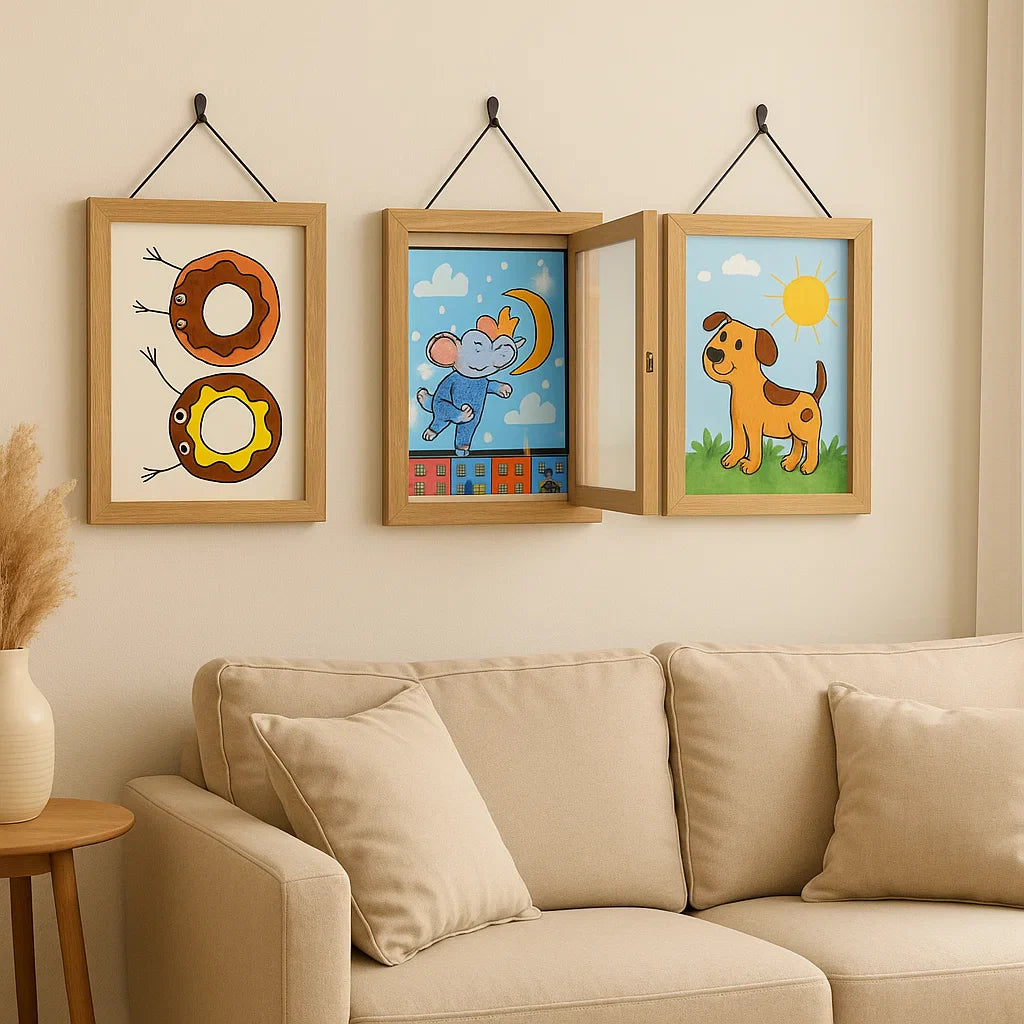 Cadre d'exposition pour les œuvres d'art des enfants