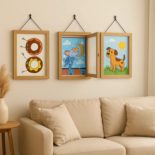 Cadre d'exposition pour les œuvres d'art des enfants