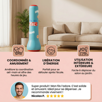 Sac de boxe gonflable pour enfants avec remplissage à l’eau