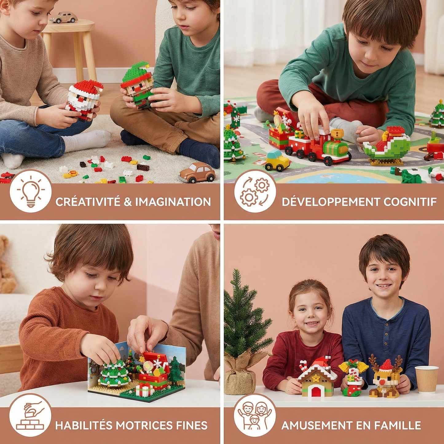 Figurines de Noël créatives en briques – amusement pour toute la famille