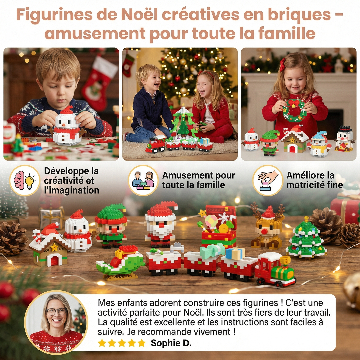 Figurines de Noël créatives en briques – amusement pour toute la famille